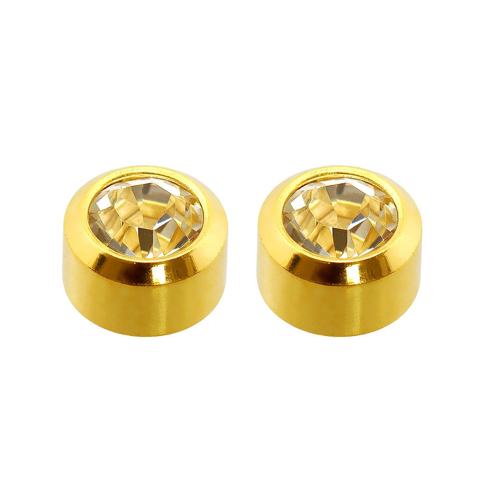 Caflon Singles Birthstone April Gold Plated Large Earring| 1Pc