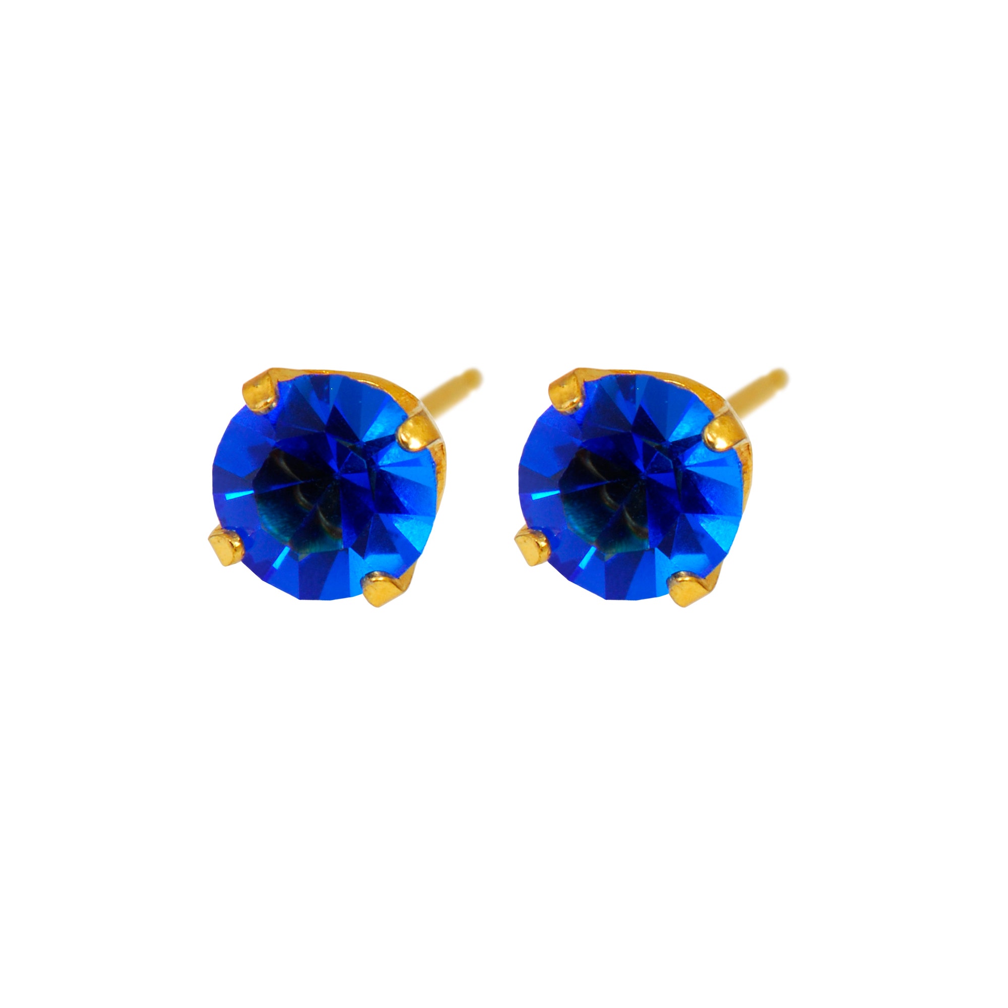 Caflon Fashion Sense Gold Plated Sapphire Tiffany Earring| 5Mm