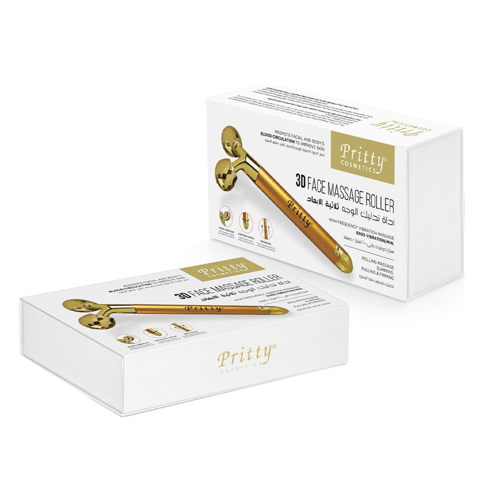 Pritty 3D Face Massage Roller | Gold