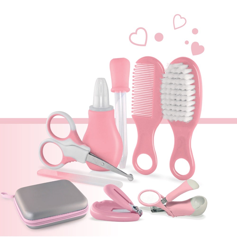 Pritty Baby Care Grooming Kit | Pink - Set Of 8 Pcs