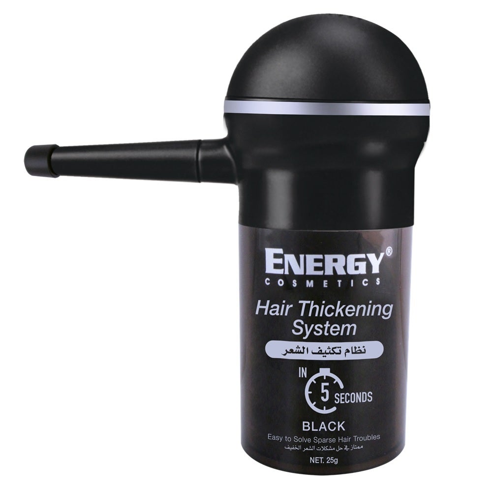 Energy Cosmetics Hair Thickening System With Electronic Applicator | Black