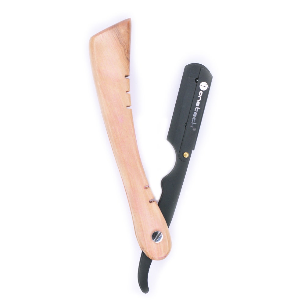 Onetech Razor With Wooden Handle| Black