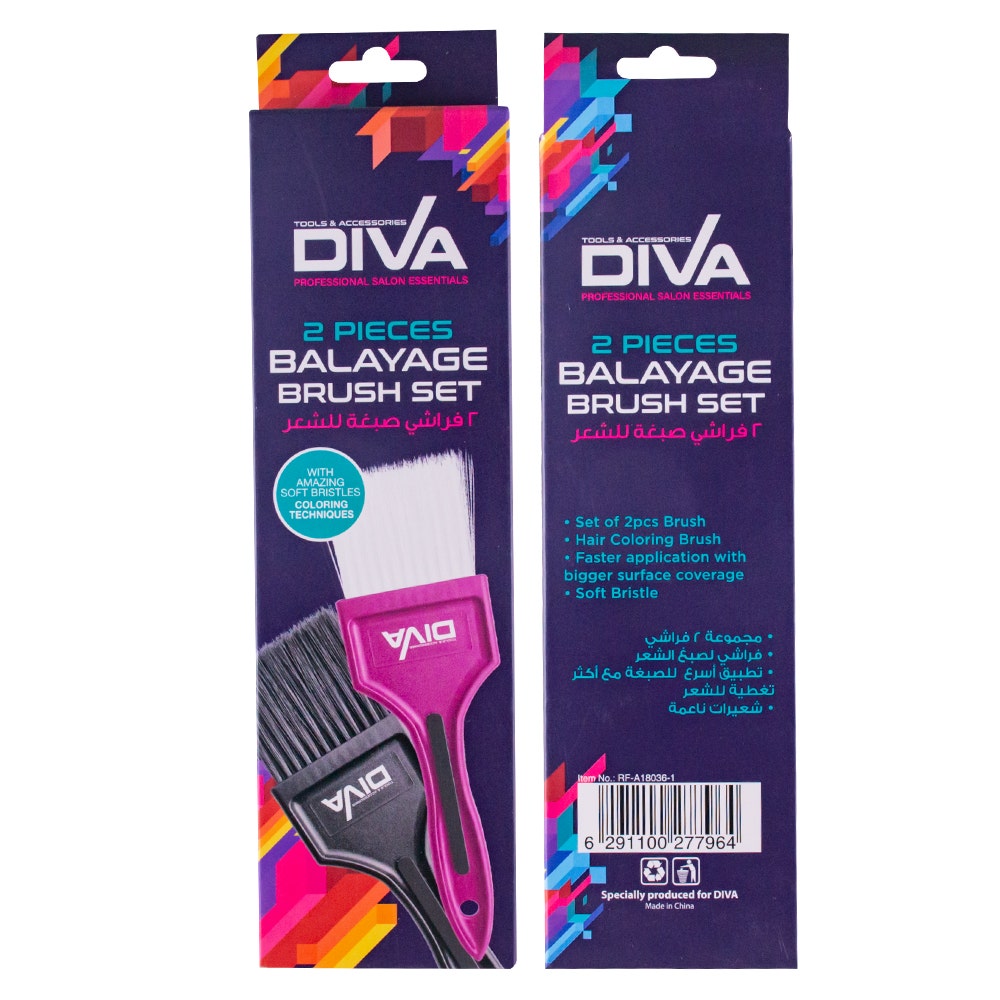 Diva Balayage Brush Set| 1X2 Pink / Black