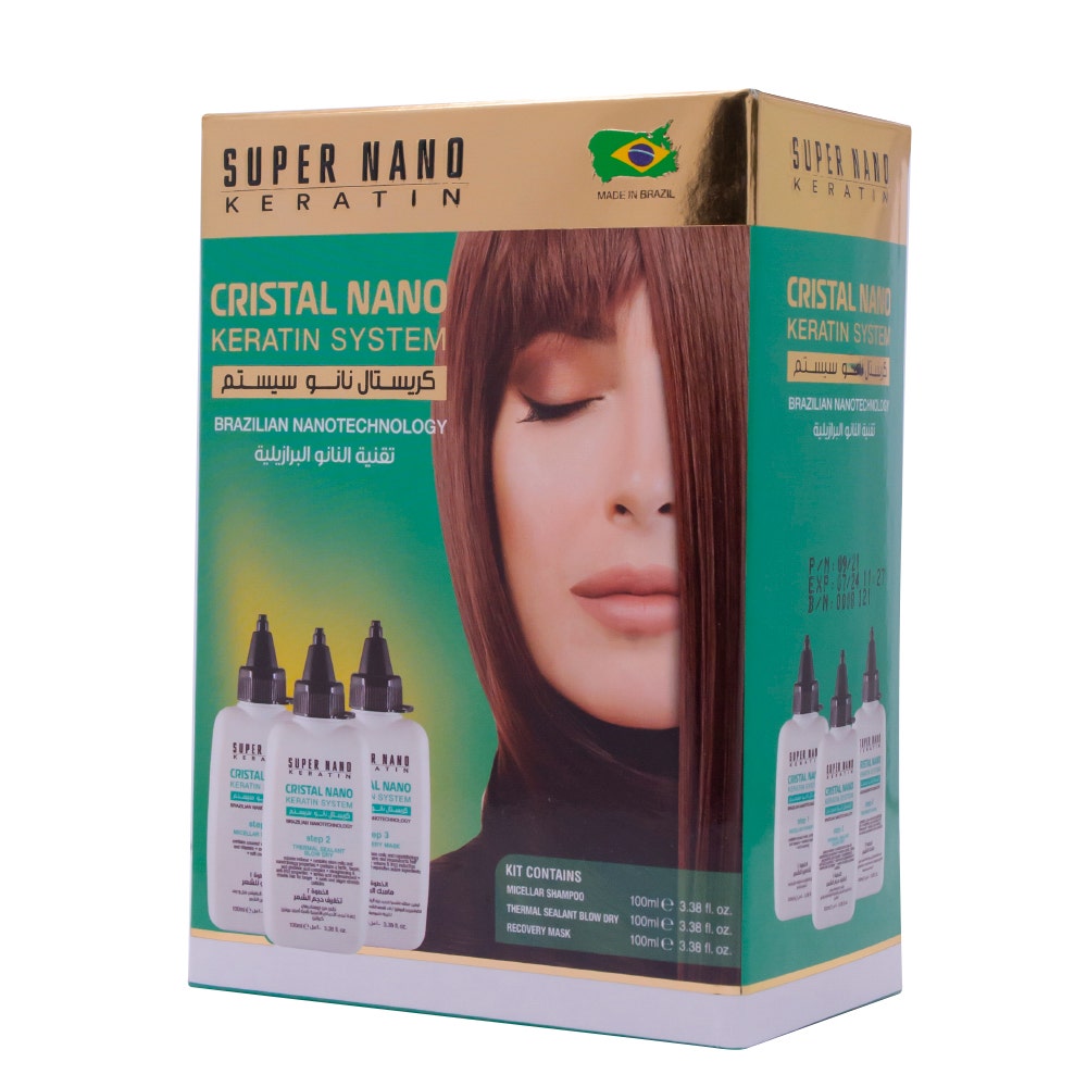 Super Nano Keratin Cristal Nano Brazilian Keratin Kit | 3x100 Ml