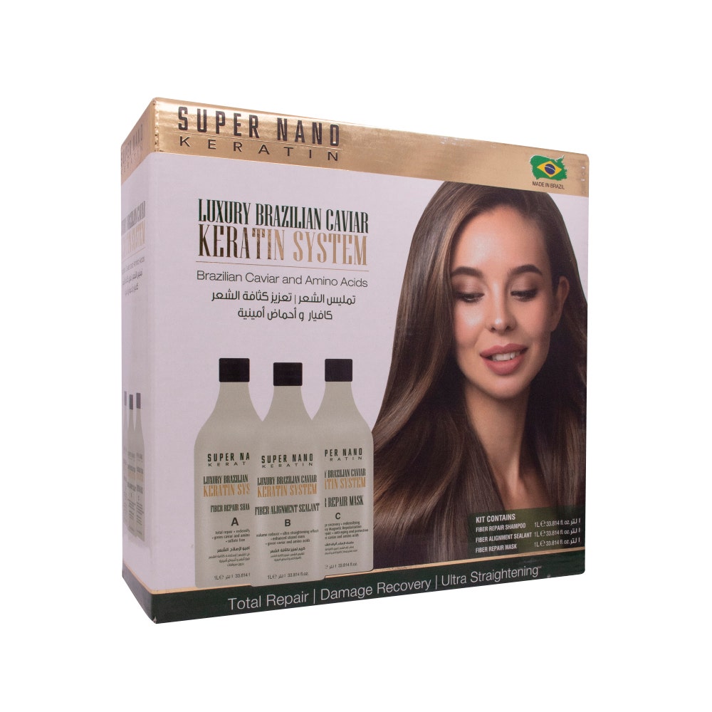 Super Nano Keratin Luxury Caviar Brazilian Kera Kit | 3x1 Ltr