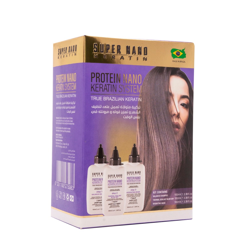 Super Nano Keratin Protein Nano Hair Keratin Kit | 3x100 Ml