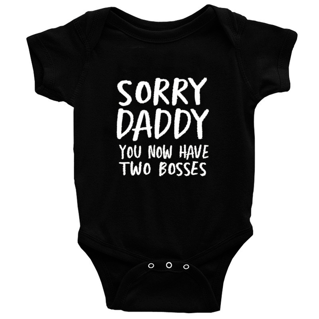 Newborn Baby Jumpsuit 0-18M Sorry Daddy As You Know Her Two Heads Funny Print Cotton Jumpsuit Baby Boy Short Sleeve Jumpsuit