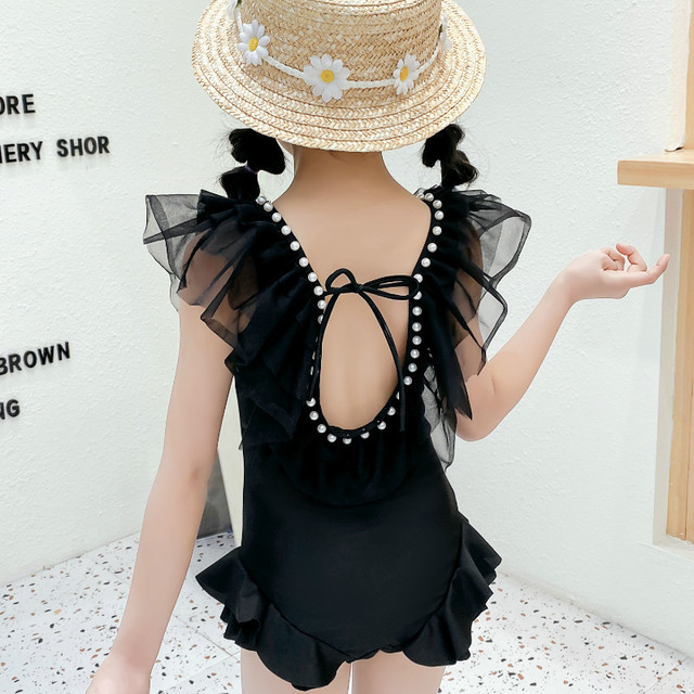 2022 Summer Swimwear for Girls Swimwear One Piece Swimsuit Children Ruffled Princess Swimming Trunks SPA Beach Kids Clothes