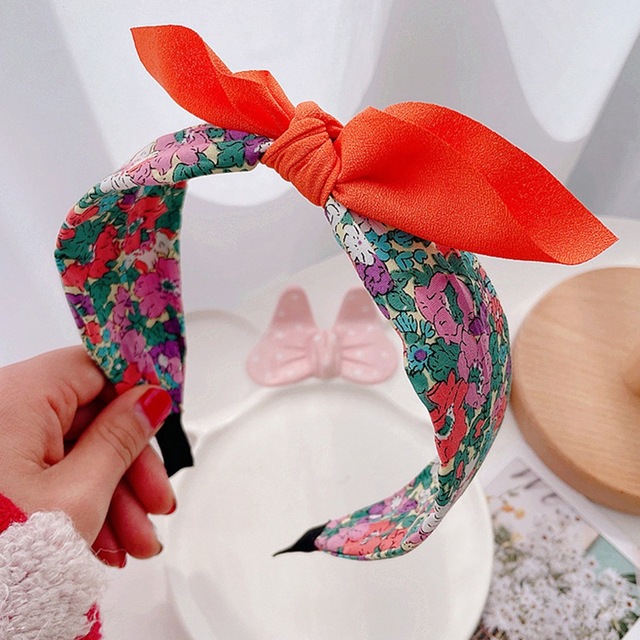 Children's Korean version versatile bow hairpin casual floral headband girls headdress baby accessories brand new