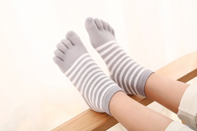 Autumn Winter Kids Striped Cotton Five Toe Floor Ankle Socks Boys Girls Casual Children Breathable Soft Short Tube Socks