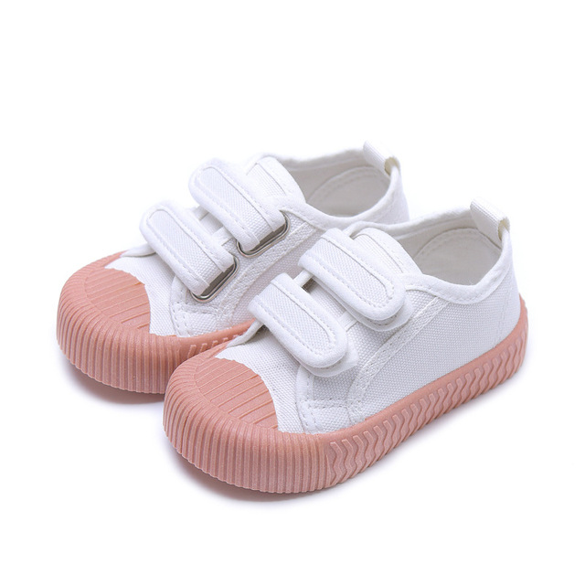 Boys Girls Candy Color Casual Shoes Toddler Kids Breathable Hook and Loop Shoes Luxury Soft Children Canvas Shoes Toddler Toddler