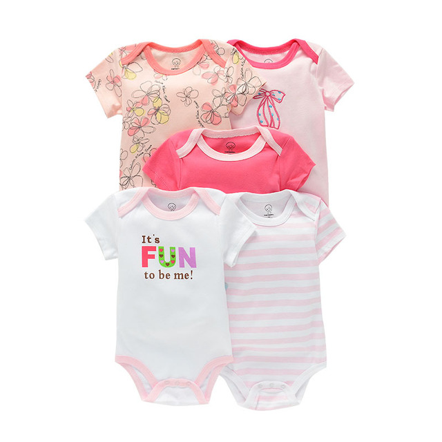 5pcs baby girl/boy bodysuit clothes for newborns high quality summer romper jumpsuits short sleeve infant girls clothes