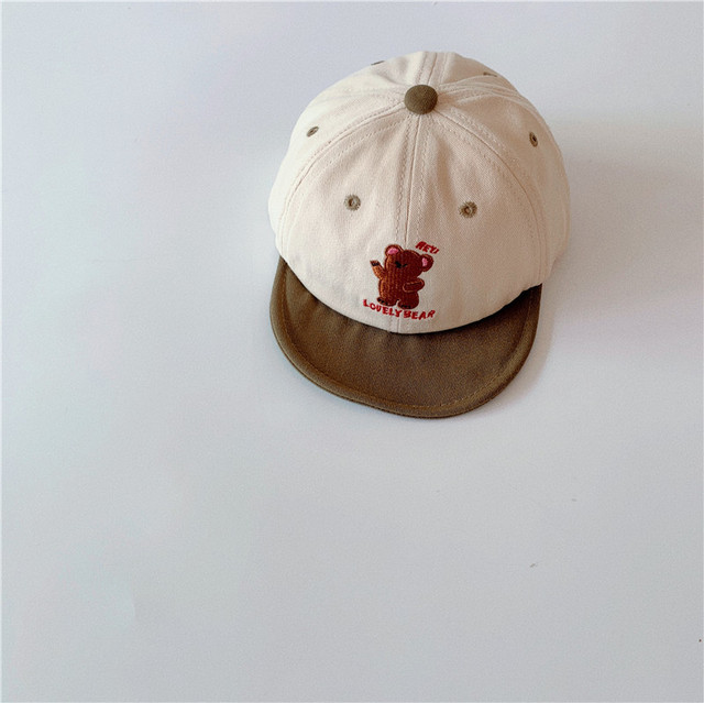 MILANCEL 2022 spring new children's colorful hat boys with embroidered bear short-brimmed hat girls sun hat