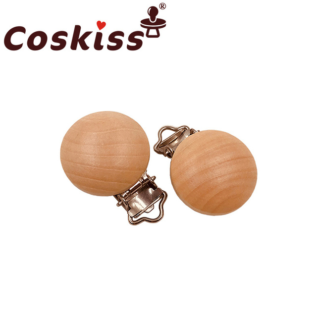 Coskiss Pure Natural Wo Wooden Pacifier Clip DIY Care Accessories Pacifier Clip Chewing Teeth DIY Holding Tool