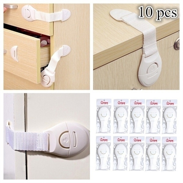 10pcs/lot Baby Safety Lock Children Locking Doors for Children Safety Kids Safety Plastic Protection Safety Lock