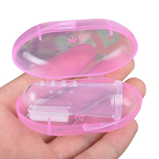 Baby Finger Toothbrush Silicone Toothbrush + Box Children Teeth Clear Soft Silicone Toothbrush Infant Rubber Cleaning