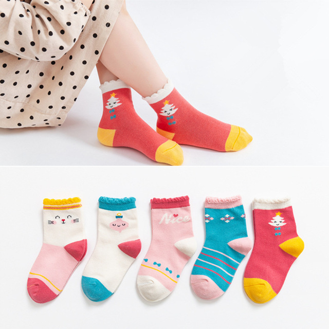 5pairs/lot Cute Baby Girls Socks Summer Cotton Children Socks Infant Toddler Baby Toddler Socks Kids Cotton Socks Calcetines Bebe