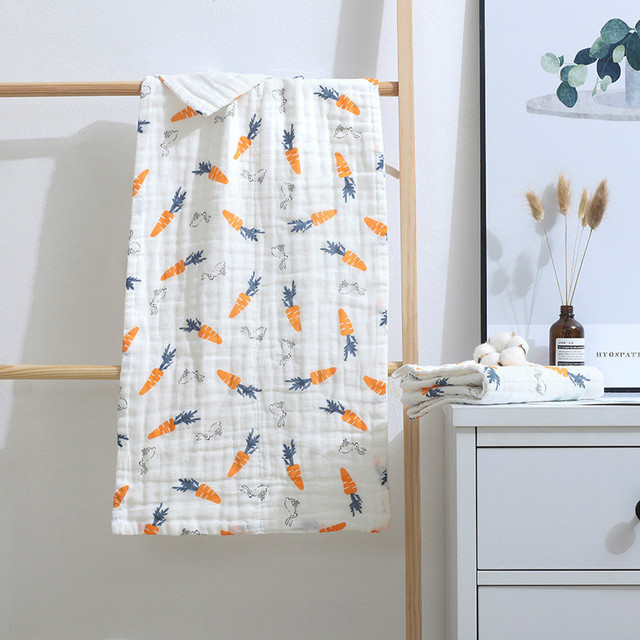 Six Layers Pure Cotton Baby Bath Towel Gauze Combed Cotton Newborn Bath Towel 35x75cm