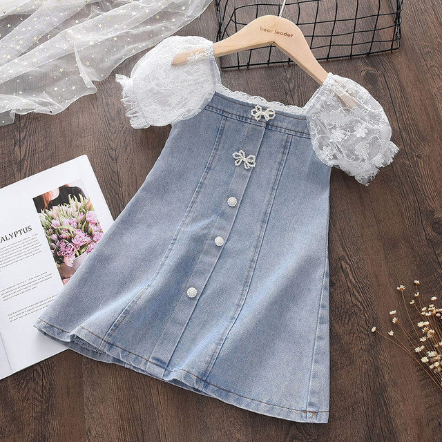Keelorn 2022 New Summer Girl Princess Dresses Children's Embroidery Three-Dimensional Flower Lace Mesh Dress 2-6Y Kids Outfits