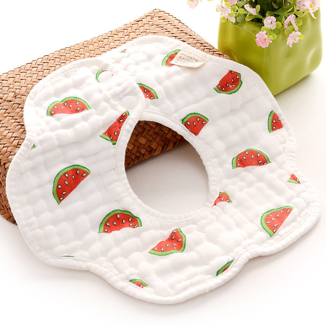 Baby Bibs 360 Degree Rotation 8 Layers Gauze Gauze Baby Kids Bandana Burp Cloth Soft Newborn Infant Saliva Towel Baby Stuff