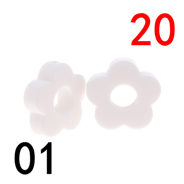 20pcs Baby Flower Beads Silicone Beads Flower Silicone Beads Teething Magic Teether Baby Chew Necklace Chew BPA Free Gift