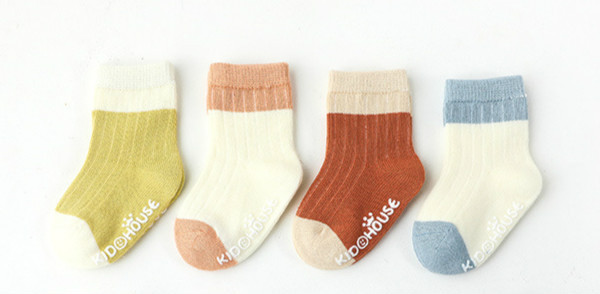 4pairs/lot Newborn Baby Boy Girl Socks Ribbed Toddler Winter Non-slip Socks 0-3 Years Kids Winter Autumn Spring Baby Girl Stuff