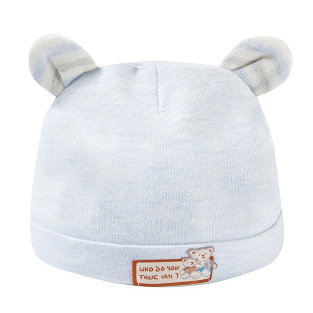 Baby Cotton Hat Cute Bear Ears Boys Girls Cap Newborn Infant Solid Color Cap for Boys Girls Shower Gifts Clothing Accessories