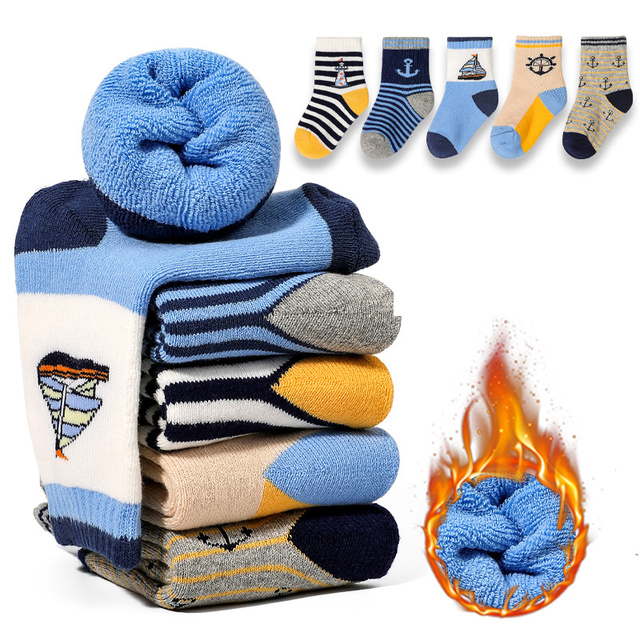 5pairs/lot Thick Terry Cotton Baby Kids Socks Winter Soft Warm Socks for Children Boys Girls Thermal Floor Socks Miaoyoutong