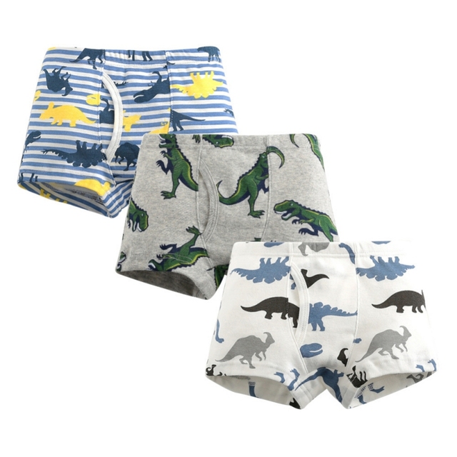 3pcs/set Cartoon Dinosaur Cotton Boys Boxer Underpants Children Panties Warm Cartoon Underwear Kids Panty Shorts 3-10 Years