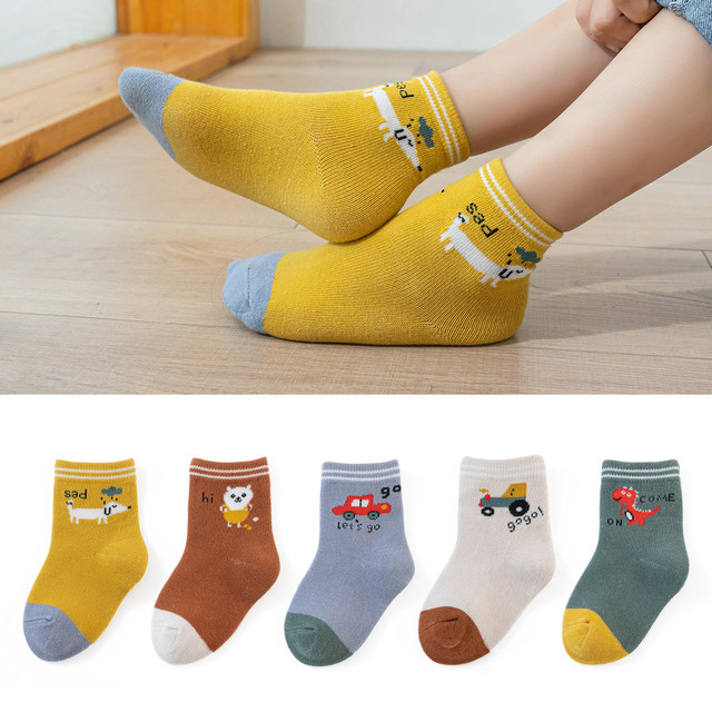 10pcs/lot Baby Boys Winter Socks Cartoon Animail Kids Spring Autumn Cotton Breathable Keep Warm Socks for Children Miaoyoutong