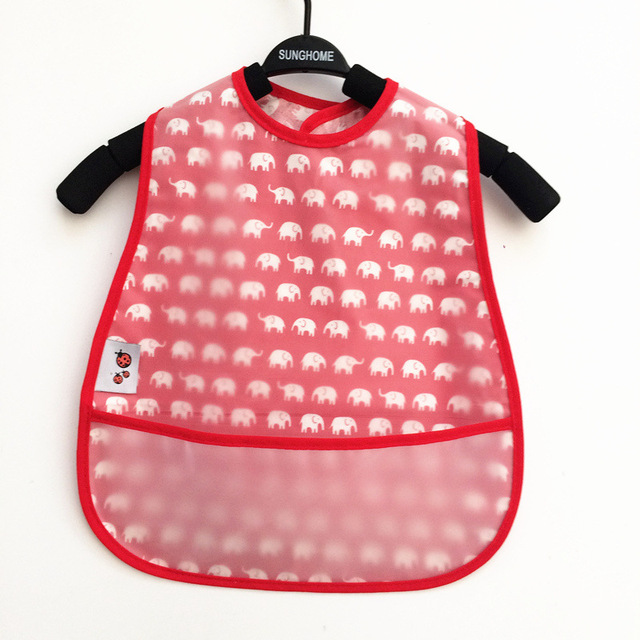 Baby Sleeves Waterproof Bib Cartoon Pattern Lunch Feeding Scarf Soft Cotton Baby Bibs EVA Layer Adjustable Saliva Cloth