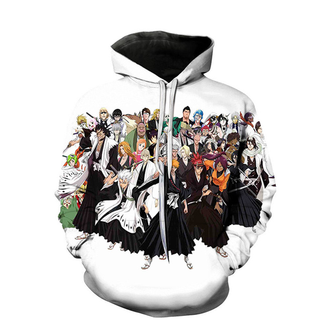 Bleach Anime 3D Print Men Sweatshirts Casual Fashion Sweatshirts Autumn Warm Hooded Pullover Women New Pullover Hooded Sweatshirt