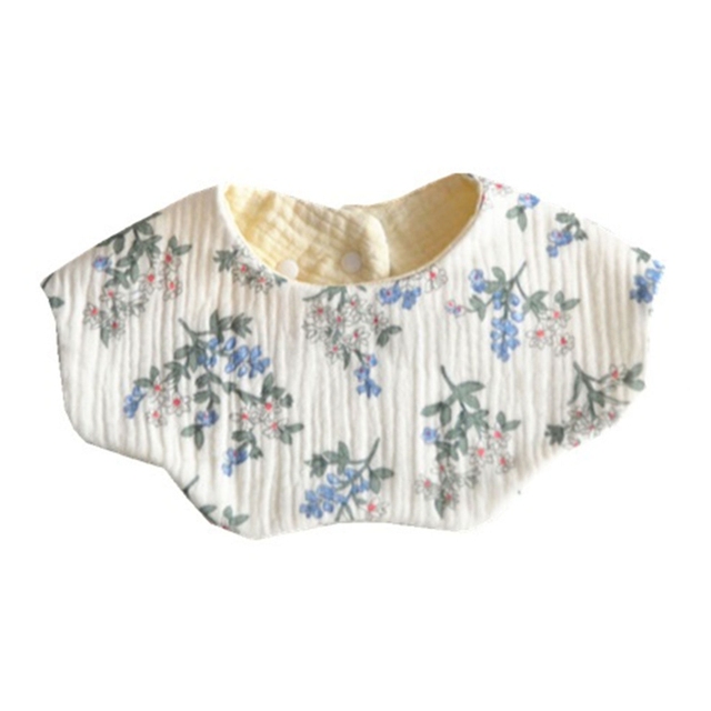 360 Degree Rotation Baby Burp Cloth Flower Shape Feeding Bib Bandana Scarf 5 Layers Pure Cotton Absorbent Saliva Towel