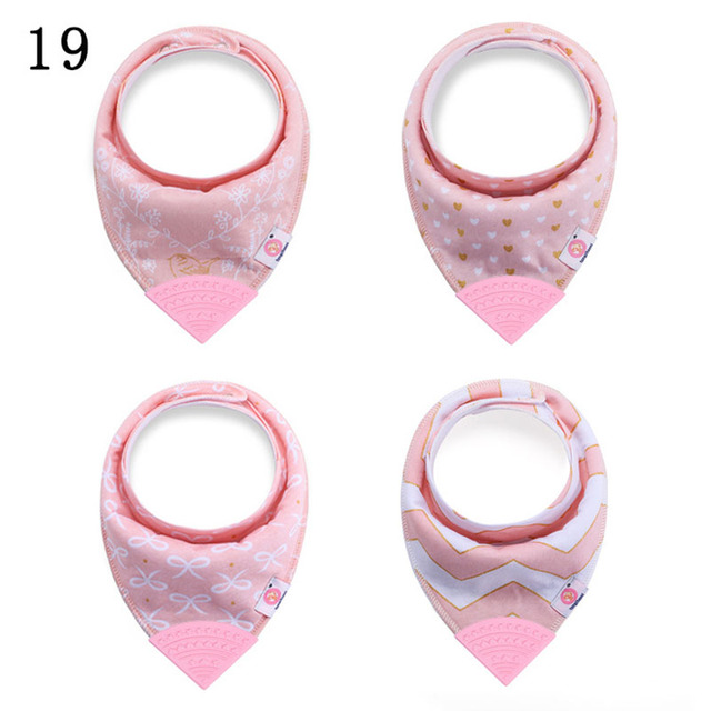 Baby Bibs With Teether Baby Stuff Triangle Bib Silicone Baby Scarf Cotton Drooling Cloth Towel Burp Feeding Infant Towel