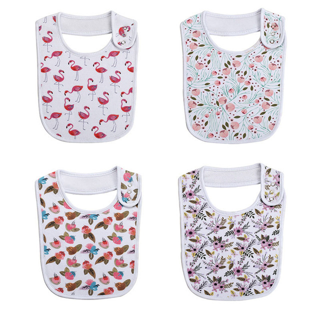 Fashion Newborn Cotton Bib Towel Digital Printing Baby Bibs Double Thick Absorbent Square Towel For Infant Babador