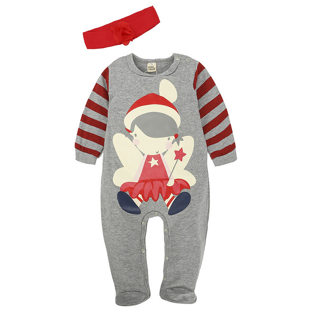 2022 Boys Girls Baby Rompers Santa Claus with Hats New Years Long Sleeve Jumpsuit Newborn Kids Clothes Childen Overall SKMY295