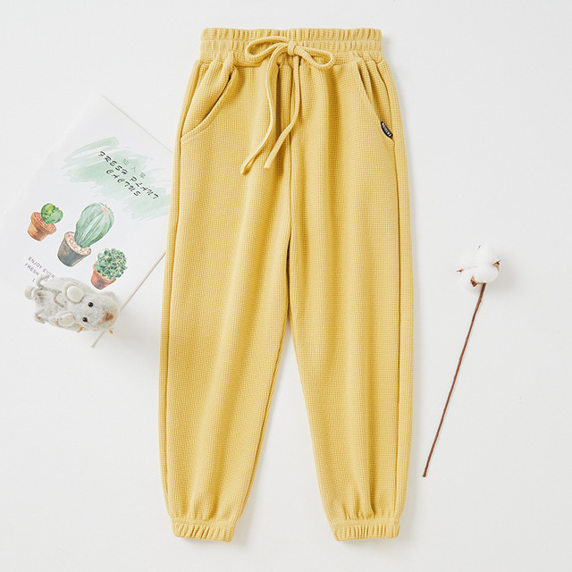 Spring Autumn Girls Pants Cotton Solid Pants Trousers For Baby Boys Casual Track Pants