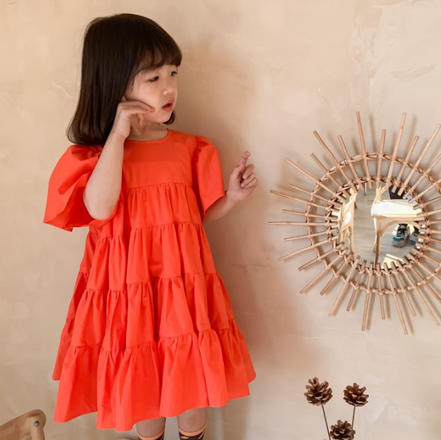 Children Summer Dress 2021 Kids Clothes Girls Ruched Princess Dresses Baby Girl Evening Party Dress Girl Clothes Children Dresses