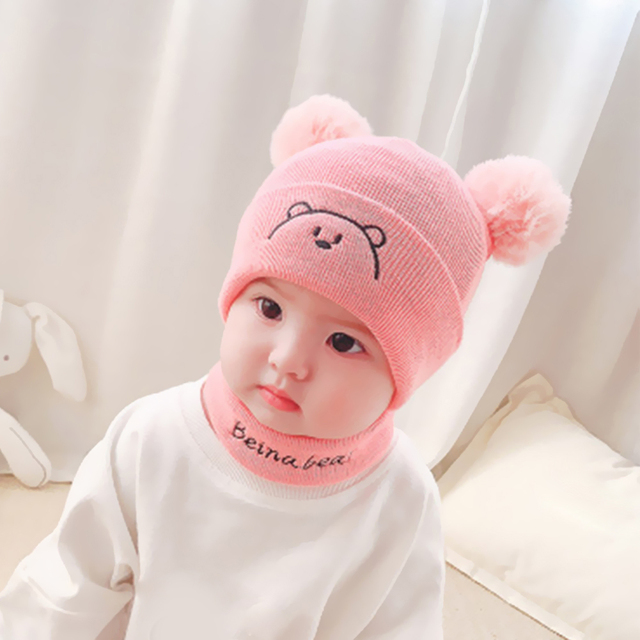 Cartoon Wool Knitted Cute Beanies Hat Fashion Baby Kids Knitted Winter Hat Cute High Elastic Warm Hat for Girls Boys