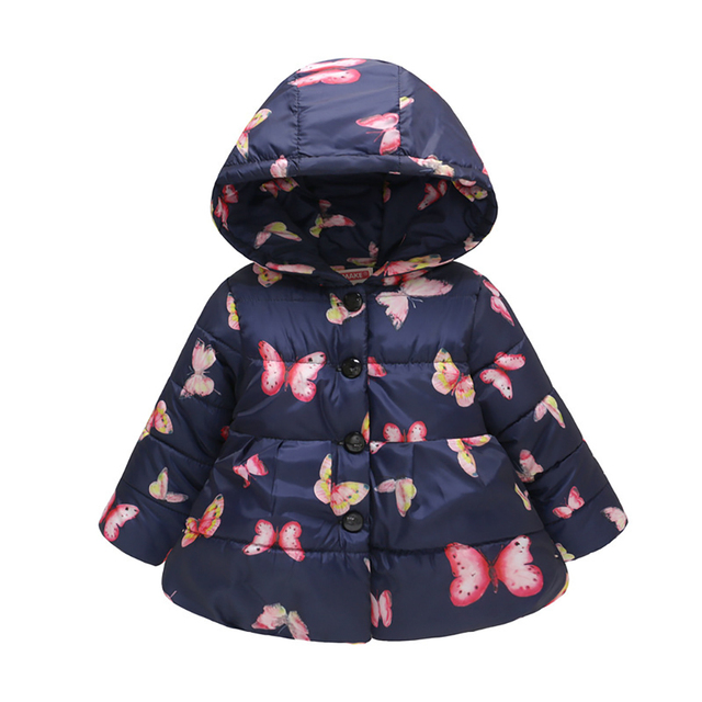 Baby Girls Boys Jackets Baby Clothes 2021 Autumn Kids Hooded Coats Winter Toddler Warm Snow Suit Baby Cotton Flower Outerwear