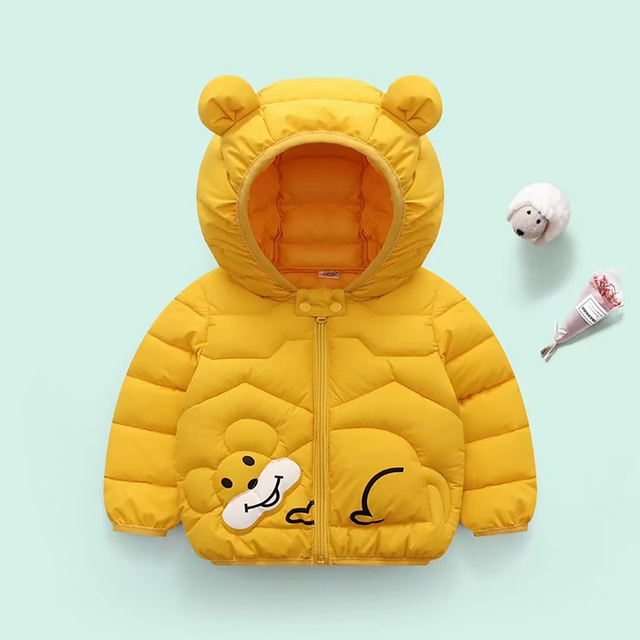 Boys Girls Hooded Down Jackets For Kids Autumn Coats Baby Boy Cartoon Warm Jacket Toddler Girl Zipper Jacket Ski Outerwear