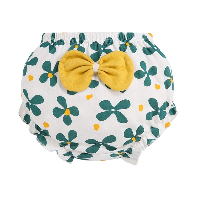 Cute Baby Pants Pants Bow Cloth Diaper Reusable Infant Cotton Nappy Cloth Kids Training Pants Wear Outside for 1-3 Y