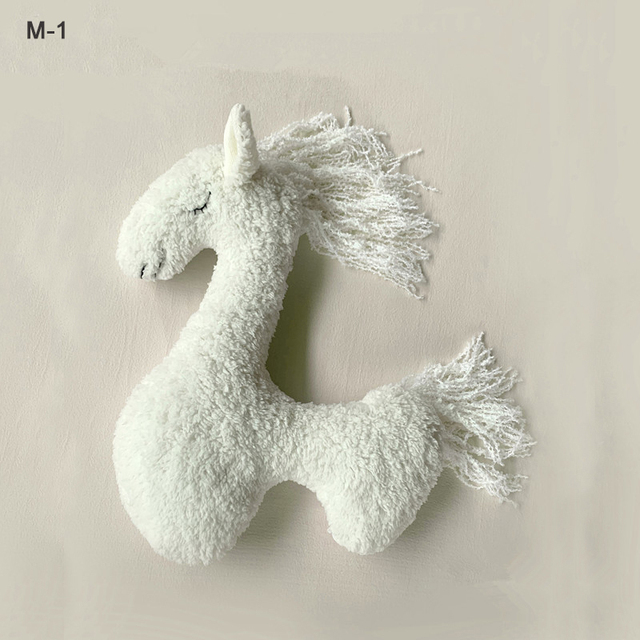 Newborn Photography Pillow Pegasus Horse Photo Props Doll Pillow Infant Photo Shoot Studio Accessories Posing Bean