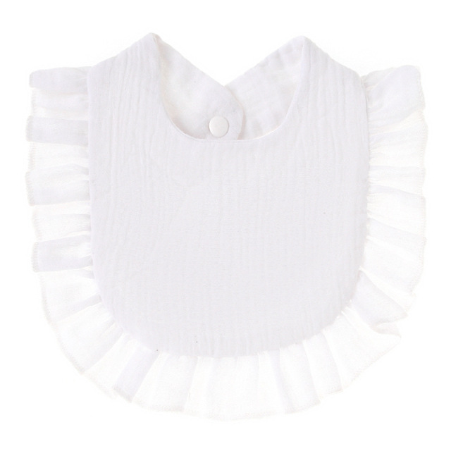 Boy Girls Lace Bibs Soft Cotton Adjustable Lace-up Baby Bib Burp Cloths For Babies Baby Feeding Saliva Towel