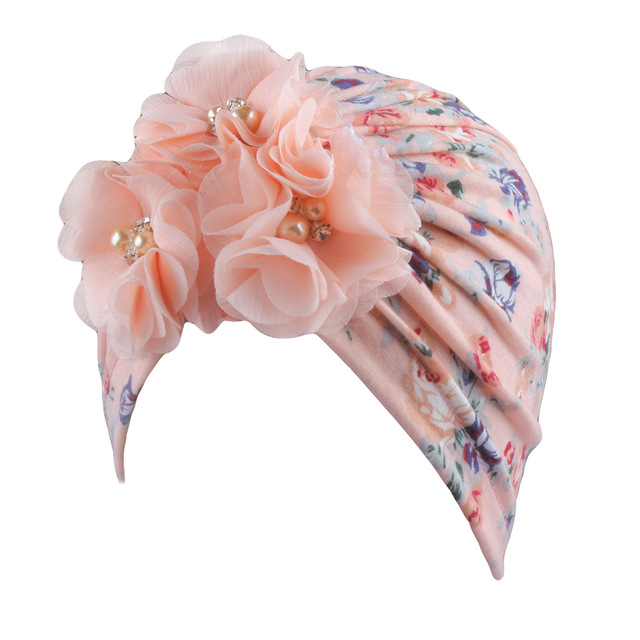 Baby Headband Spring Flower Baby Girls Hat for Newborn Soft Cotton Boys Girls Turban Hat Infant Baby Hat Head Wraps