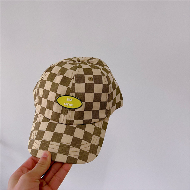 MILANCEL 2022 summer new children's patchwork hat fashion plaid baseball caps