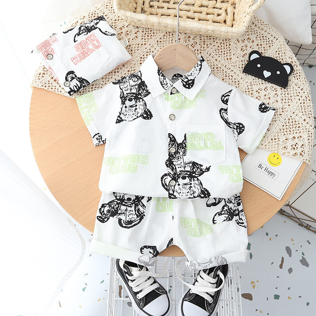 New summer baby clothes suit children boys girls fashion cartoon shirt shorts 2pcs/sets baby casual outfit kids tracksuits