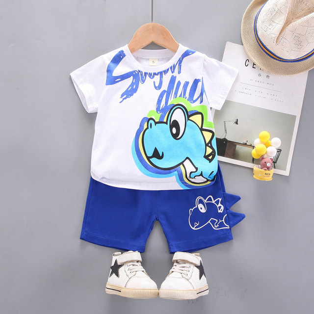 New Summer Baby Clothes Children Boys Girls Cute Cartoon Cotton T-Shirt Shorts 2Pcs/Sets Toddler Casual Costume Kids Sportswear