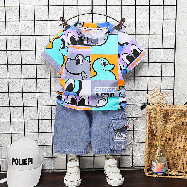 New summer baby clothes suit children boys girls cartoon cotton T-shirt shorts 2pcs/sets baby casual outfit kids tracksuits