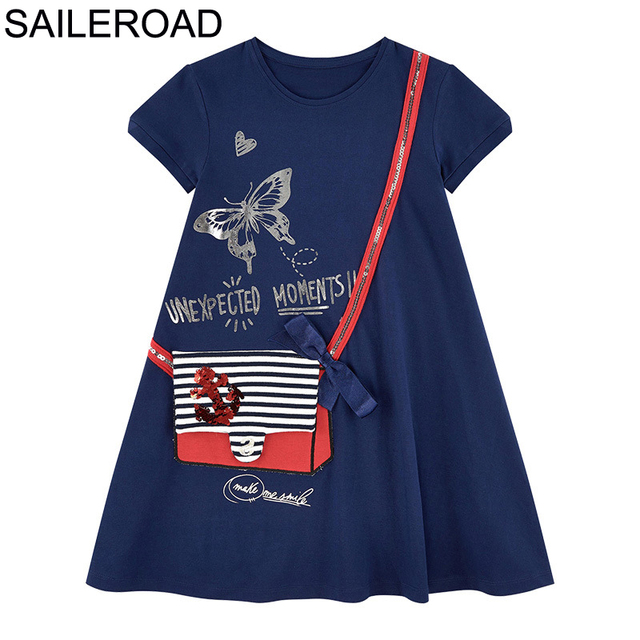 Glieroad 2-8 Years Baby Girls Cute Unicorn Princess Dress Girl Summer Short Sleeve Dresses Kids Clothes Children Suits